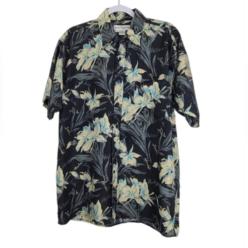 Hawaii Silkyway Washable Silk Button-Down Short Sleeve Shirt Size M